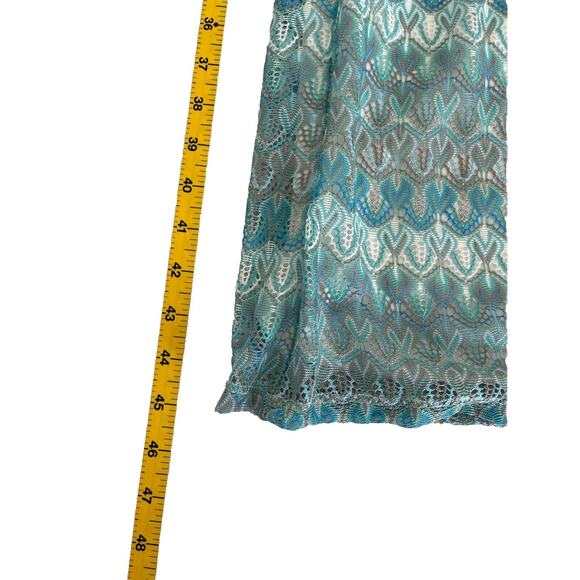 Wild Fable Women's Crochet Slip Halter Lace Cover Up Dress M Aqua Blue - Picture 4 of 10